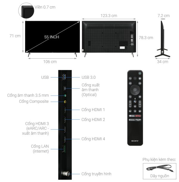 Google Tivi Sony 4K 55 inch KD-55X85K