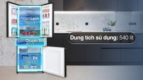 Tủ lạnh Panasonic Inverter 540 lít Multi Door PRIME+ Edition NR-YW590YMMV