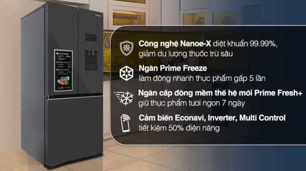 Tủ lạnh Panasonic Inverter 495 lít Multi Door PRIME+ Edition NR-CW530XMMV