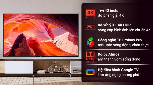 Google Tivi Sony 4K 43 inch KD-43X80L
