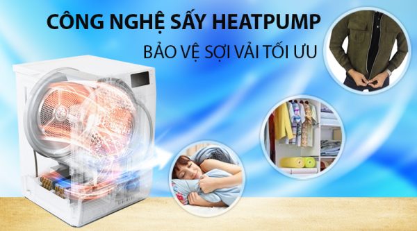 Máy sấy bơm nhiệt LG 9 kg DVHP09W