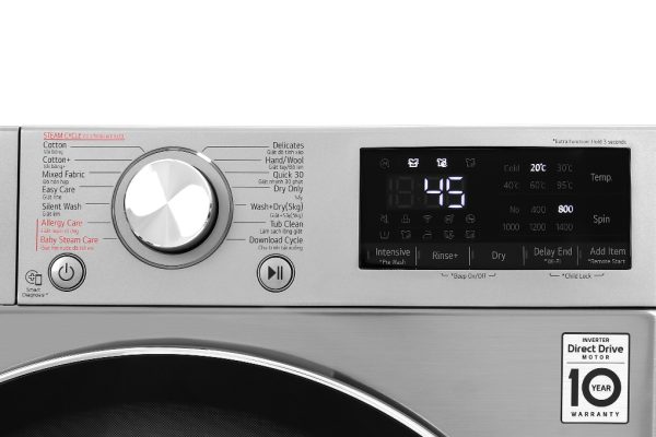 Máy giặt sấy LG giặt 9 kg - sấy 5 kg FV1409G4V AI DD Inverter