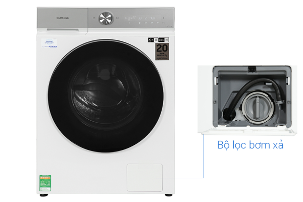 Máy giặt sấy Samsung giặt 12 kg - sấy 8 kg WD12BB944DGHSV Bespoke AI Inverter
