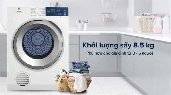 Máy sấy thông hơi Electrolux 8.5 kg EDS854J3WB  UltimateCare