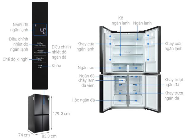 Tủ lạnh Samsung Inverter 488 lít Multi Door RF48A4000B4SV