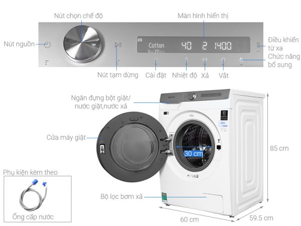 Máy giặt Samsung Inverter 10kg WW10TP44DSHSV