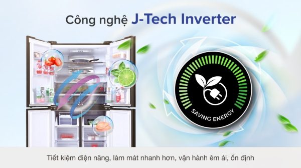 Tủ lạnh Sharp Inverter 525 lít Multi Door SJ-FXP600VG-BK