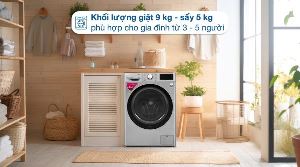 Máy giặt sấy LG giặt 9 kg - sấy 5 kg FV1409G4V AI DD Inverter