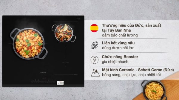 Bếp từ 3 vùng nấu lắp âm Bosch PVJ631FB1E