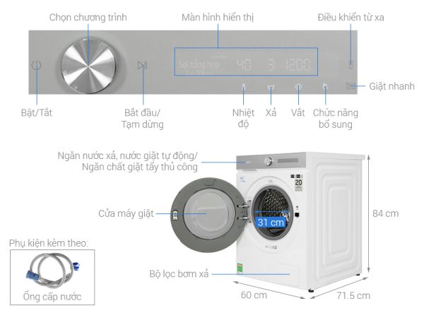 Máy giặt Samsung 14 kg WW14BB944DGHSV Bespoke AI Inverter