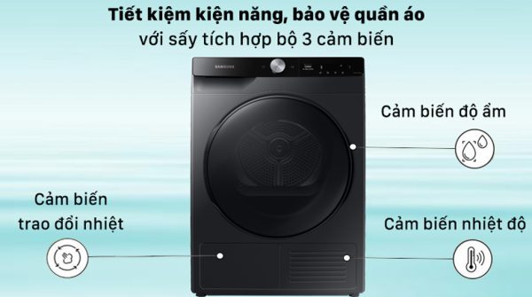 Máy sấy bơm nhiệt Samsung 9 Kg DV90T7240BBSV