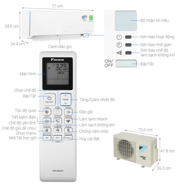 Máy lạnh Daikin ATKF25XVMV Inverter 1 HP