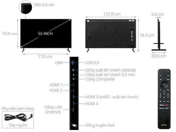 Google Tivi Sony 4K 55 inch KD-55X85L