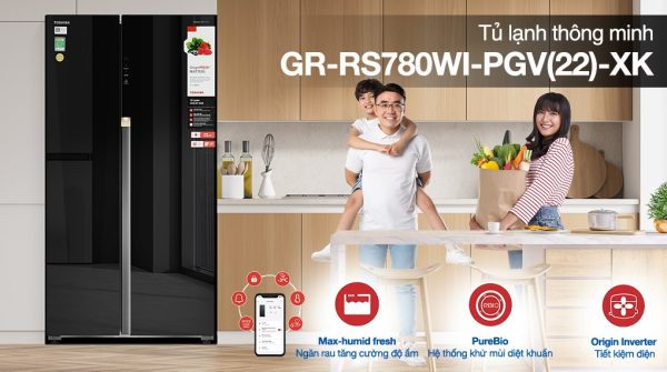 Tủ lạnh Toshiba Inverter 596 lít Side By Side GR-RS780WI-PGV(22)-XK
