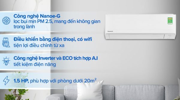 Điều hòa Panasonic Inverter CUCS-PU12AKH-8 12000 BTU 2024