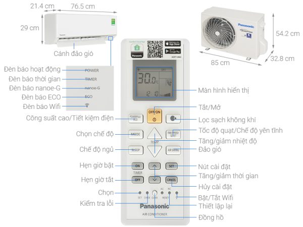Điều hòa 2 chiều Panasonic Inverter CUCS-YZ9AKH-8 9040 BTU 2024