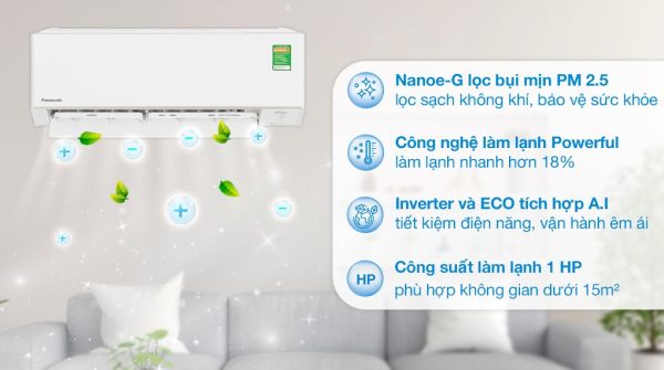 Điều hòa 2 chiều Panasonic Inverter CUCS-YZ9AKH-8 9040 BTU 2024