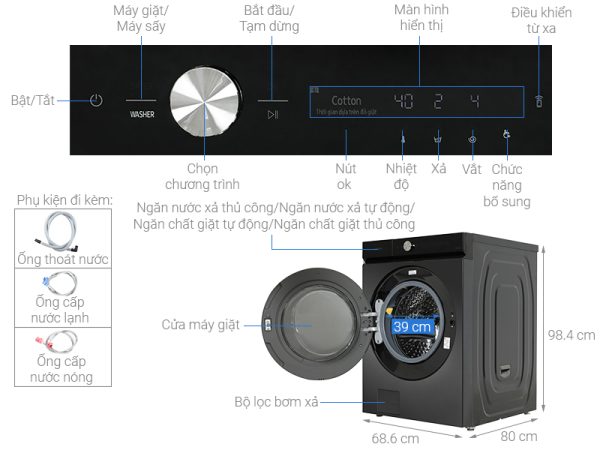 Máy giặt Samsung 24 kg WF24B9600KVSV Bespoke AI Inverter