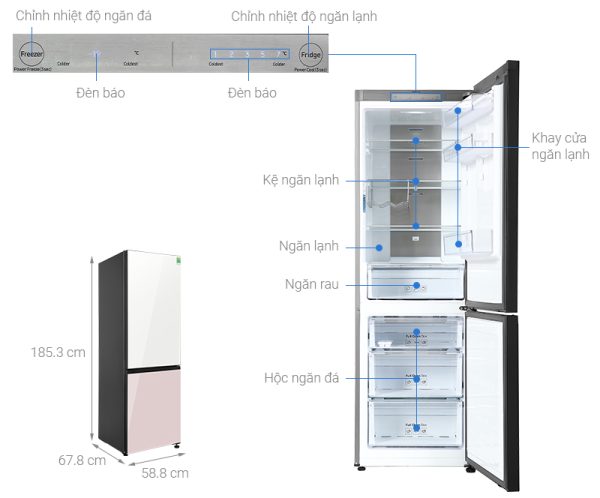 Tủ lạnh Samsung RB33T307055SV Inverter 339 lít Bespoke