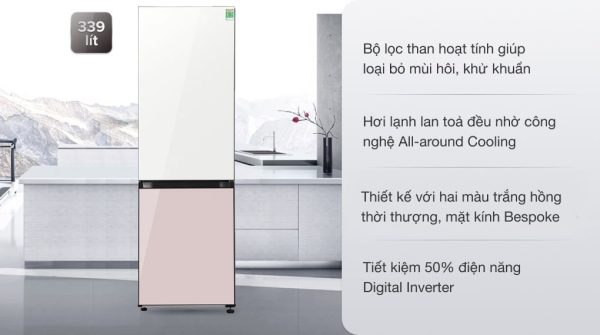 Tủ lạnh Samsung RB33T307055SV Inverter 339 lít Bespoke