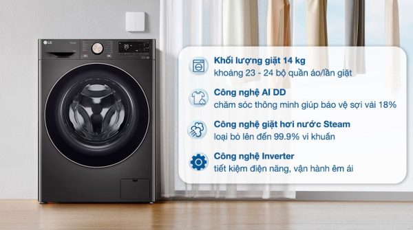 Máy giặt LG 14 kg FV1414S3BA AI DD Inverter