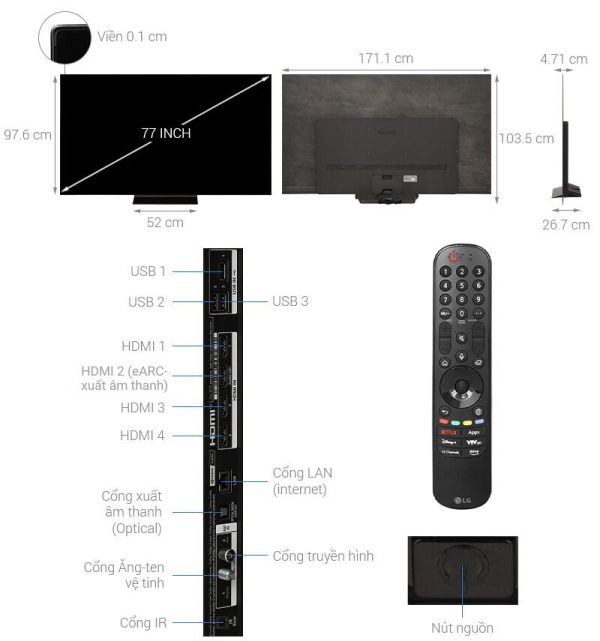 Smart Tivi OLED LG 4K 77 inch 77C4PSA