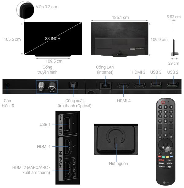Smart Tivi OLED LG 4K 83 inch 83C4PSA