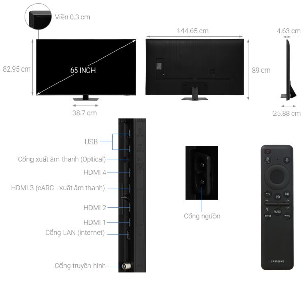 Tivi Neo QLED Samsung 4K 65 inch QA65QN85D