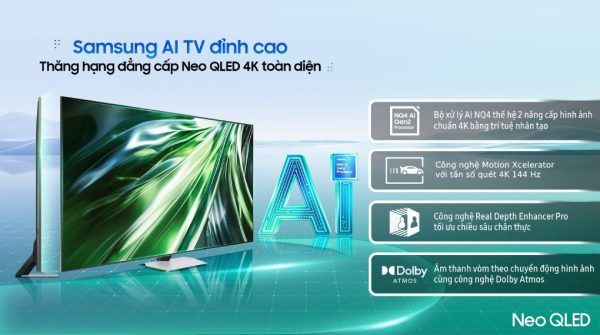 Smart Tivi Neo QLED Samsung AI 4K 85 inch QA85QN90D