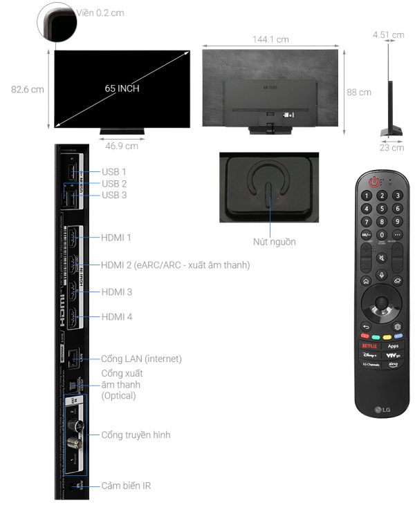 Smart Tivi OLED LG AI 4K 65 inch 65C4PSA